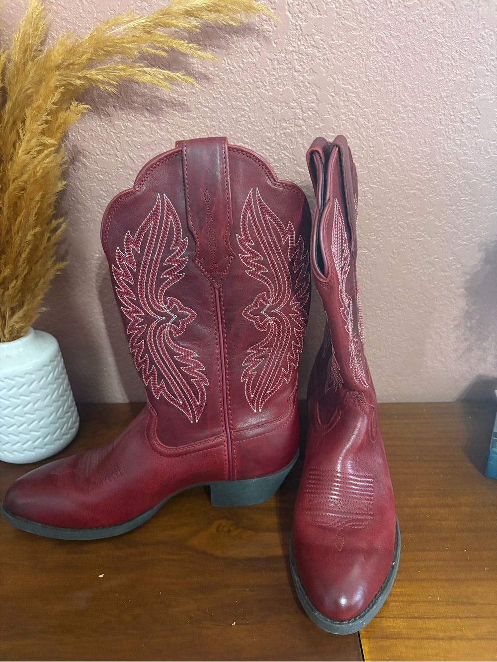 Ariat Women's Red Leather Western Cowboy Boots